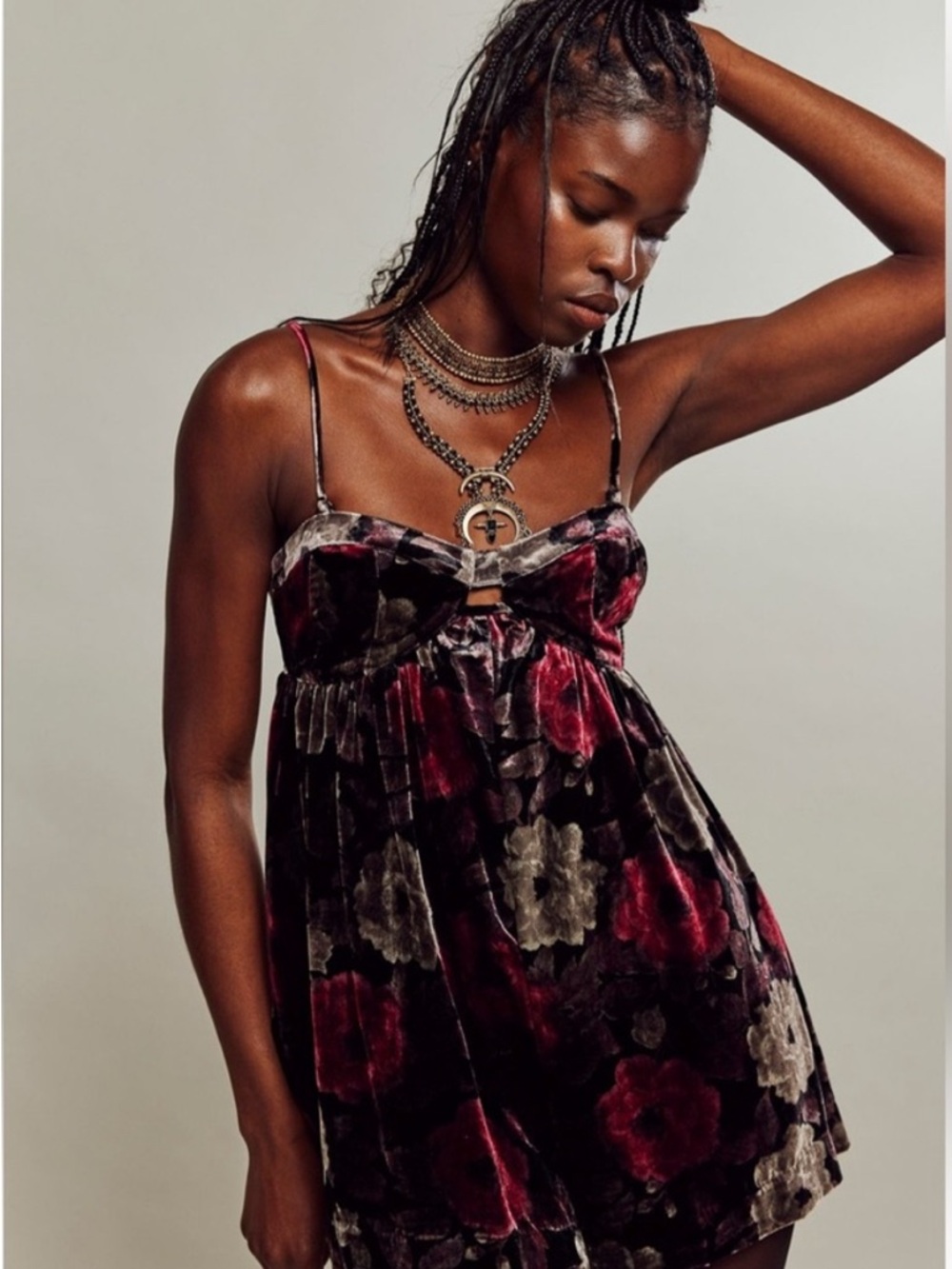 Free People sexy Luna Velvet Romper Size Large NWOT!